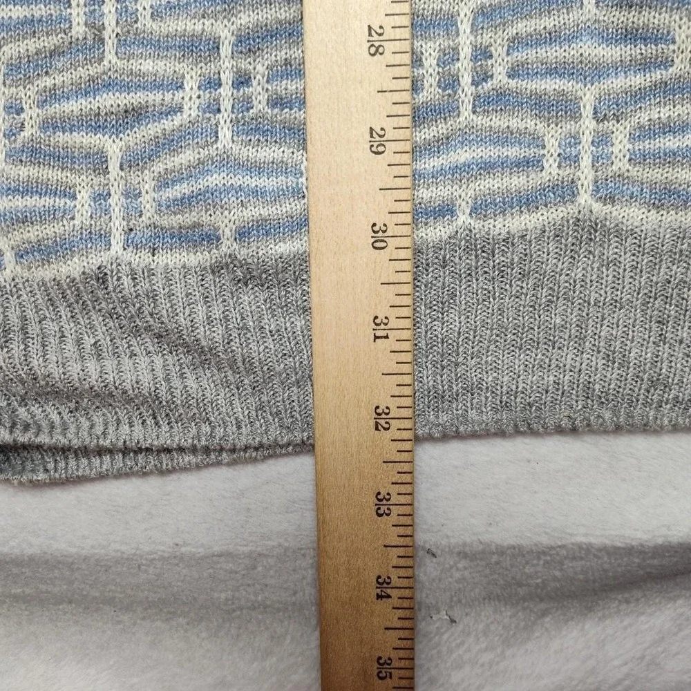 Hickey Freeman Sweater Mens 2XL Gray Collared Polo Linen Silk Pullover Work Knit - Picture 9 of 10